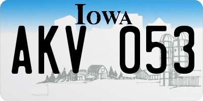 IA license plate AKV053