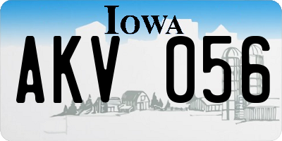 IA license plate AKV056