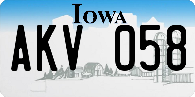 IA license plate AKV058