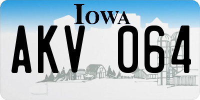IA license plate AKV064
