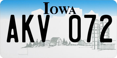 IA license plate AKV072
