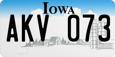 IA license plate AKV073