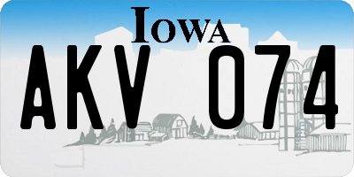 IA license plate AKV074