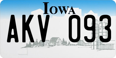 IA license plate AKV093