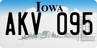 IA license plate AKV095