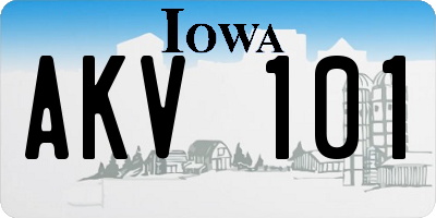IA license plate AKV101