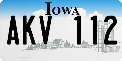 IA license plate AKV112
