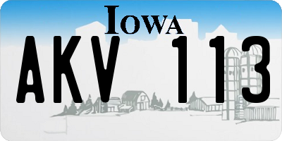 IA license plate AKV113