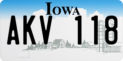 IA license plate AKV118