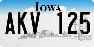 IA license plate AKV125