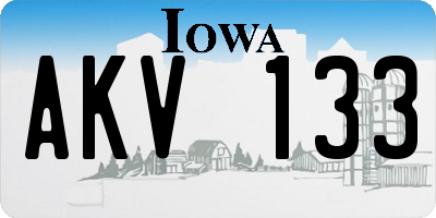 IA license plate AKV133