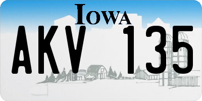 IA license plate AKV135