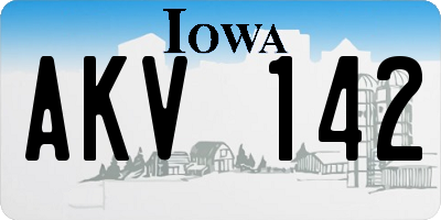 IA license plate AKV142