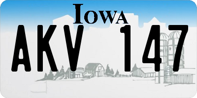 IA license plate AKV147
