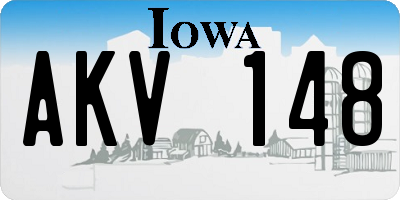 IA license plate AKV148