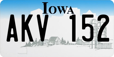 IA license plate AKV152