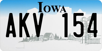 IA license plate AKV154