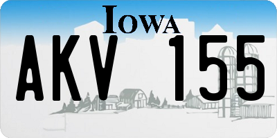 IA license plate AKV155