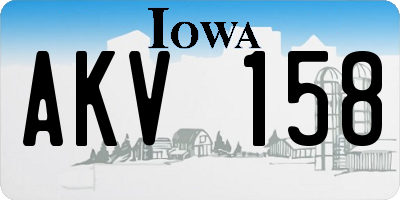 IA license plate AKV158