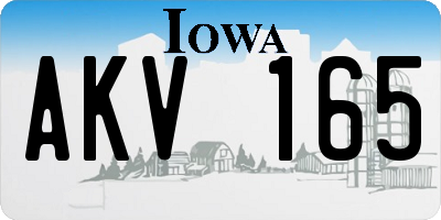 IA license plate AKV165