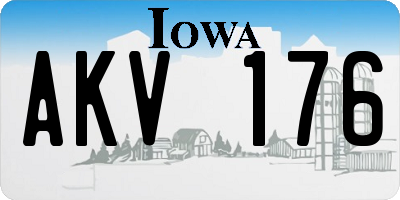 IA license plate AKV176