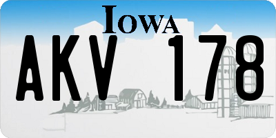 IA license plate AKV178