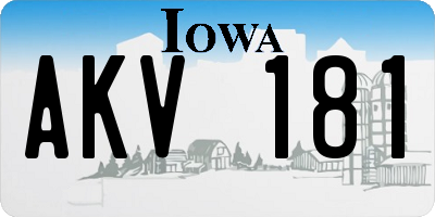 IA license plate AKV181
