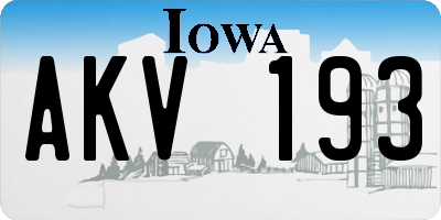 IA license plate AKV193