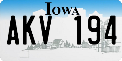 IA license plate AKV194