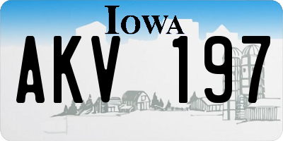 IA license plate AKV197