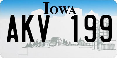 IA license plate AKV199