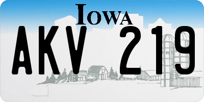 IA license plate AKV219