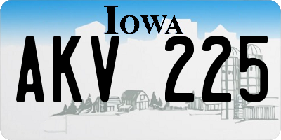 IA license plate AKV225