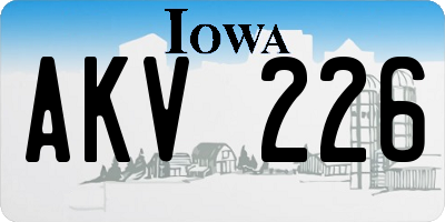 IA license plate AKV226