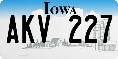 IA license plate AKV227