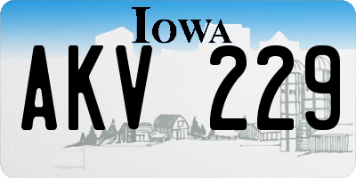 IA license plate AKV229