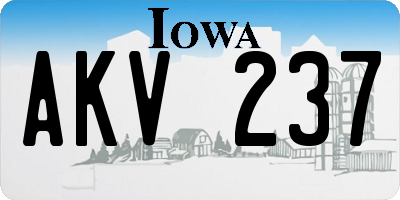 IA license plate AKV237
