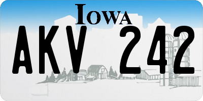 IA license plate AKV242
