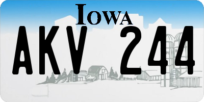 IA license plate AKV244