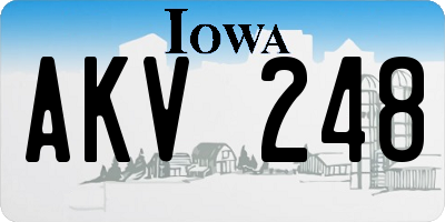 IA license plate AKV248