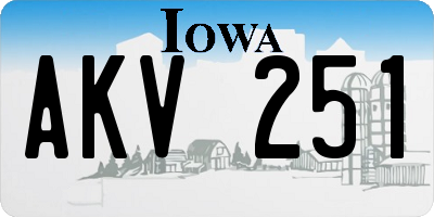 IA license plate AKV251