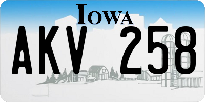 IA license plate AKV258