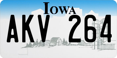 IA license plate AKV264