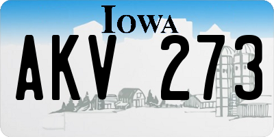 IA license plate AKV273