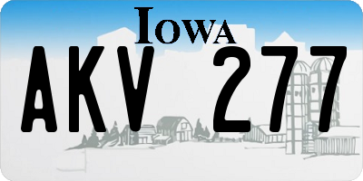 IA license plate AKV277