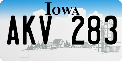 IA license plate AKV283
