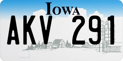 IA license plate AKV291