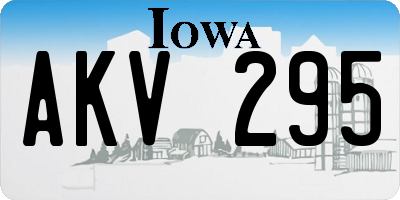 IA license plate AKV295