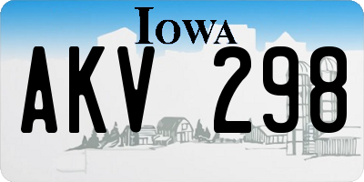 IA license plate AKV298