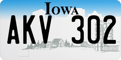 IA license plate AKV302